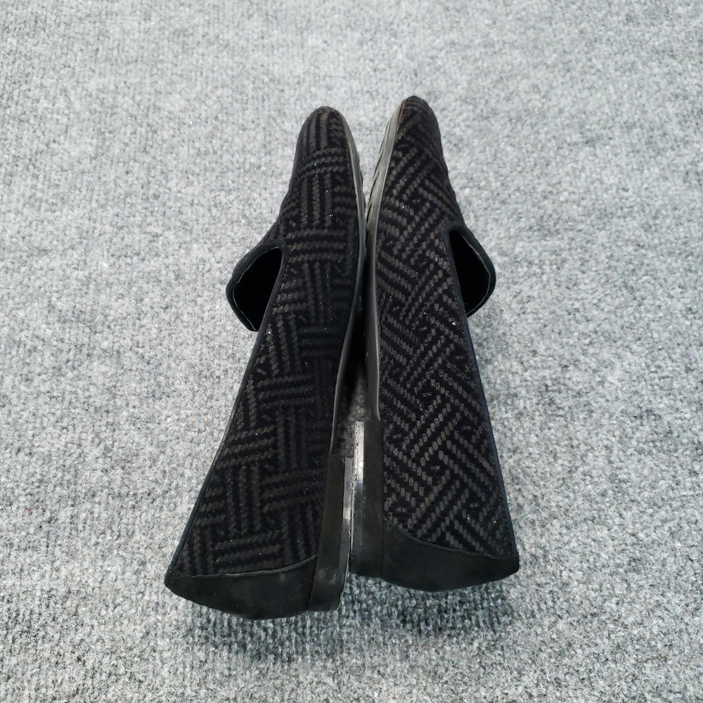 Sesto Meucci Shoes Womens Size 8 Black Velvet Loafer Flats Slip On Italy Glitter - Picture 6 of 16
